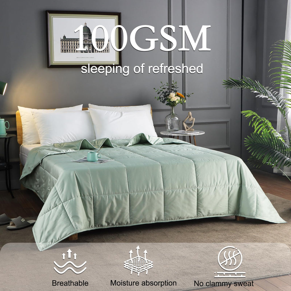 Summer Lightweight Wool Comforter - Breathable & Thin Duvet Insert for Hot Sleepers, 100% Australian Lamb Wool