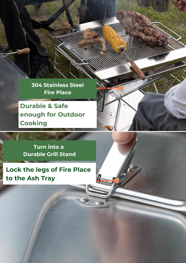 Extra Large Portable Fire Pit Grill Wood Burning