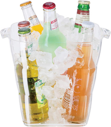 Acrylic Square Ice Bucket - Clear Beverage Cooler w/Handles, Wine Cooler, Beer Chiller, Ideal Drink Buckets