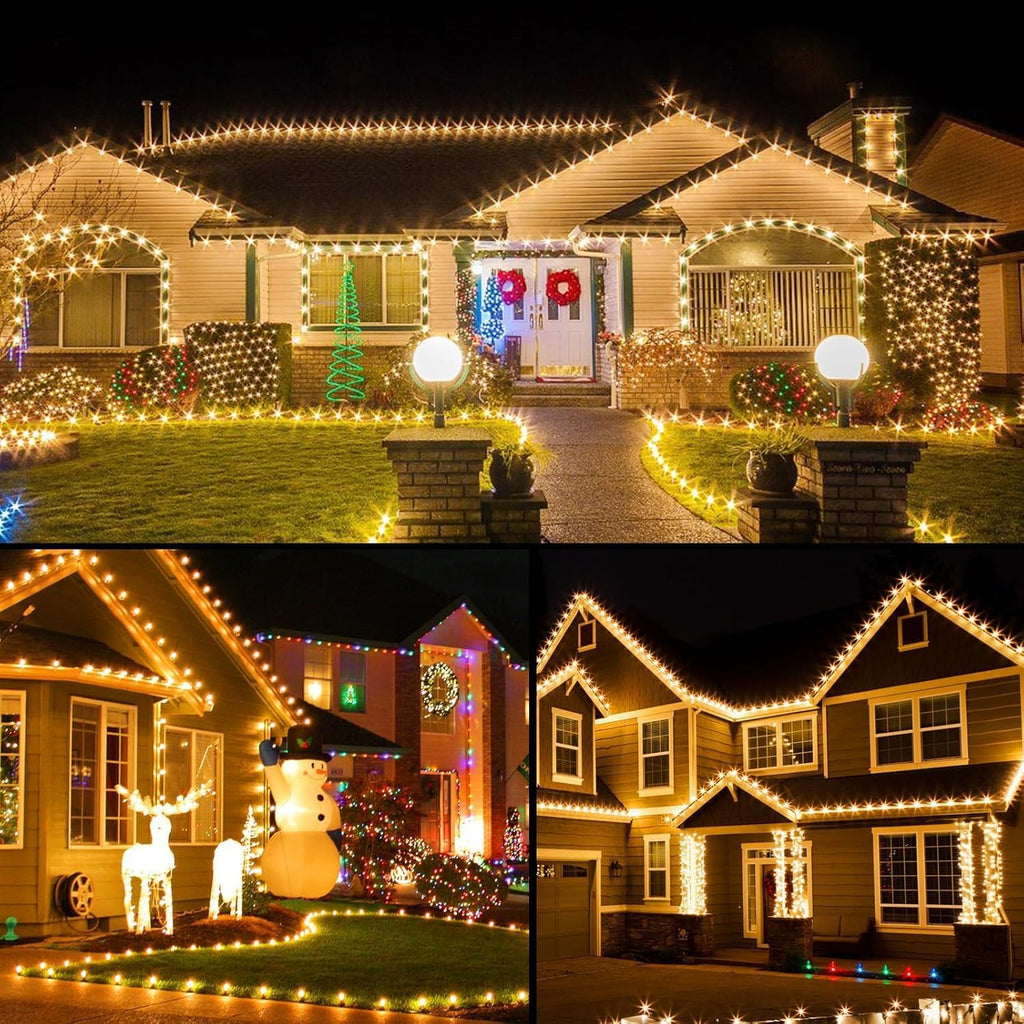 C9 Christmas Lights Outdoor 2 Pack, Total 162ft 200LED Warm White