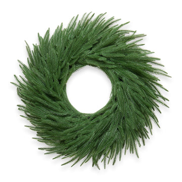 24" Christmas Wreaths for Front Door with Green Norfolk Pine