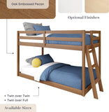 Bear Twin Over Twin Bunk Bed, Low Bunk Bed Frame for Kids, Bunk with Ladder, Guardrail, and Slats