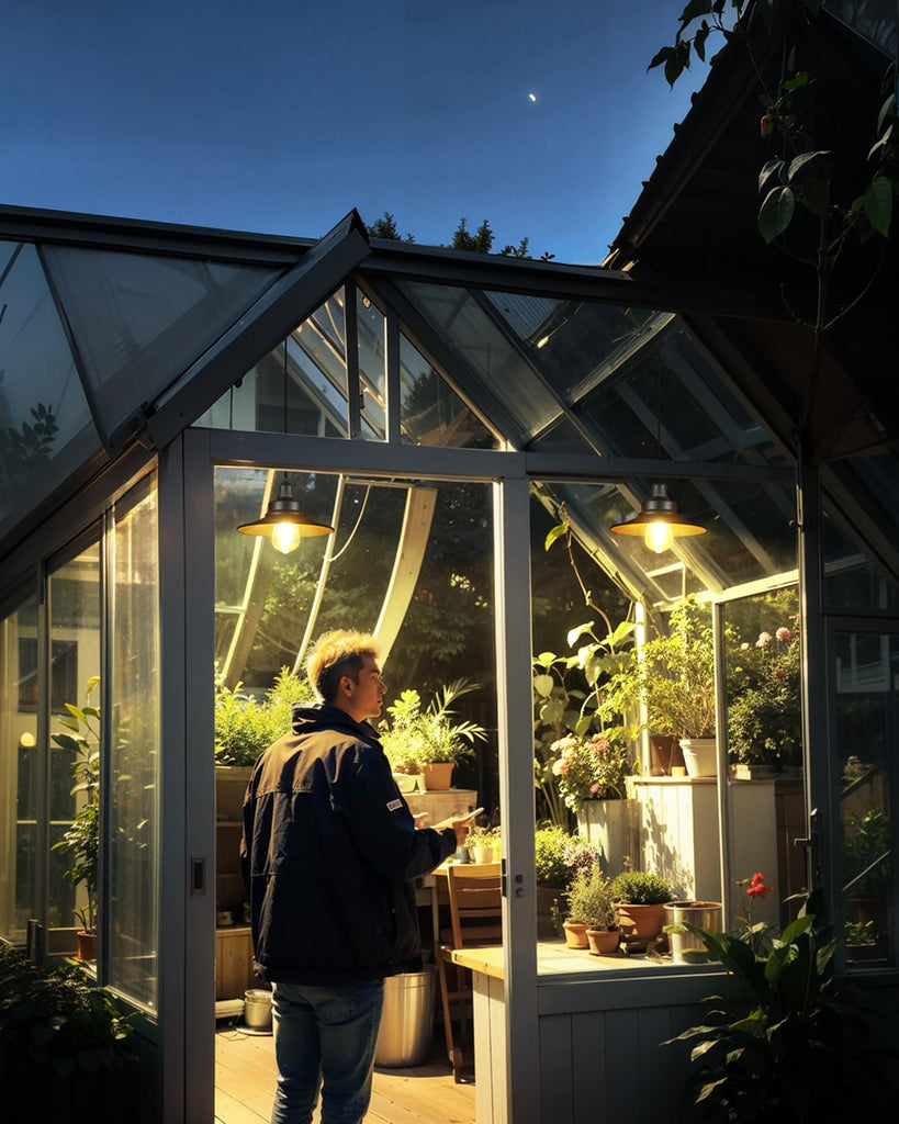 FabSty Solar Pendant Light Indoor Outdoor, Solar Shed Light with Pull Chain