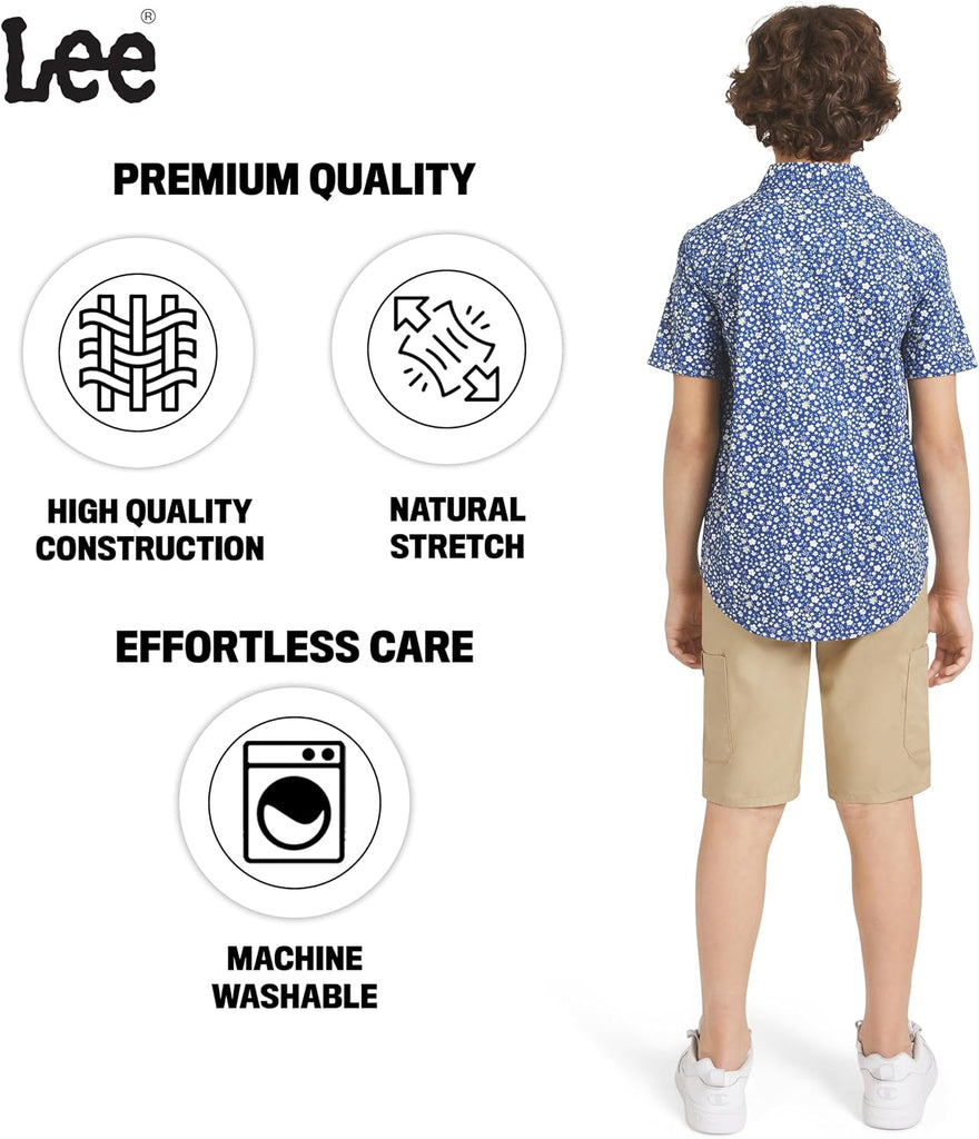 Boys Short Sleeve Printed Button Down Shirt for Kids