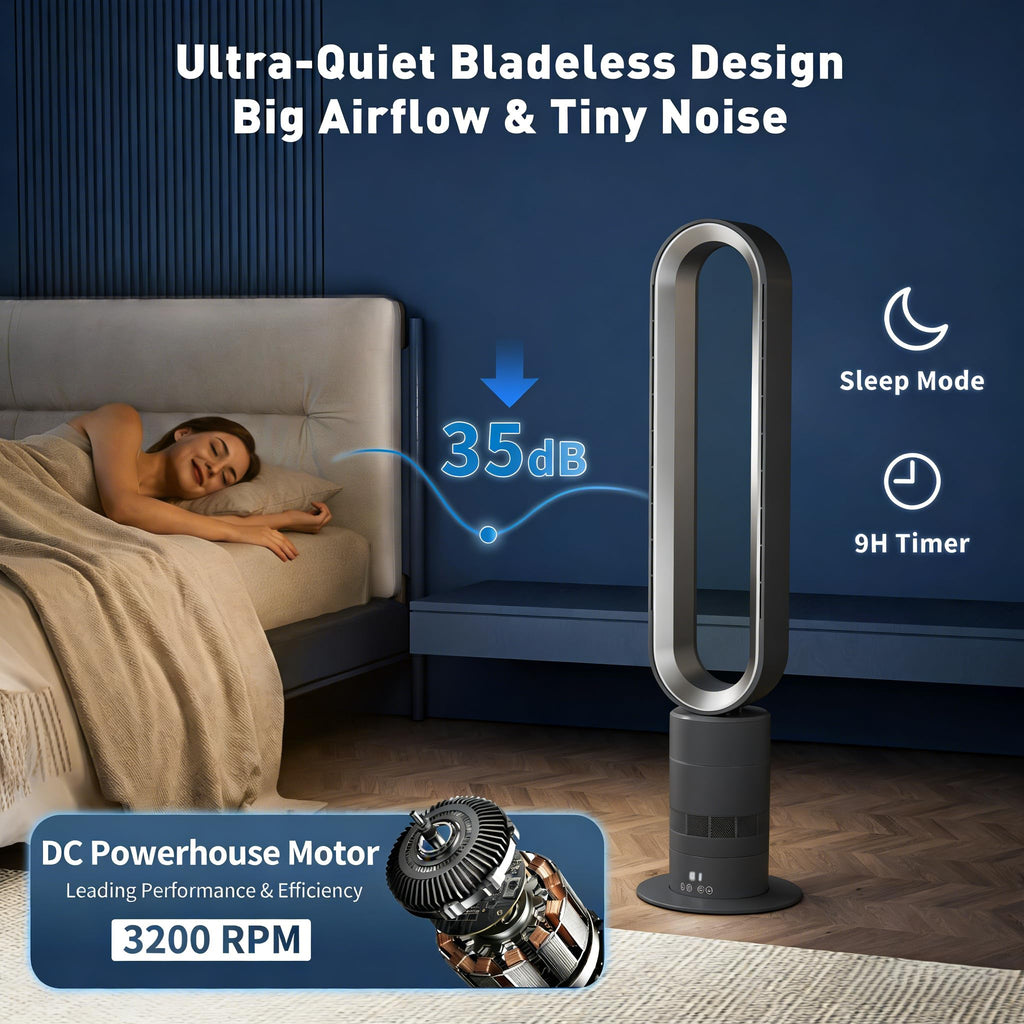 H601 Bladeless Tower Fan, Gray
