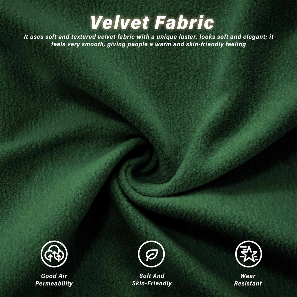 Velvet Sectional Sofa Ottoman, Green