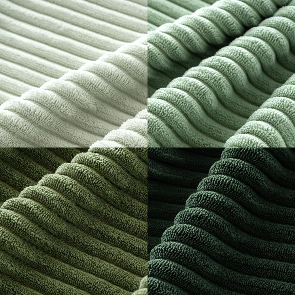 Soft Corduroy Decorative Throw Pillow Covers Forest Green 24x24
