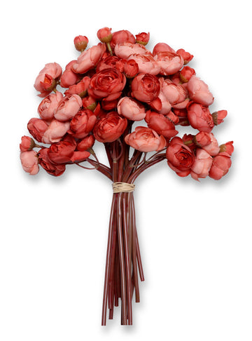 Artificial Silk Ranunculus Flowers, 18 Pcs Real Touch, Garden, Wedding, Party & Festival Decorations, DIY Flower