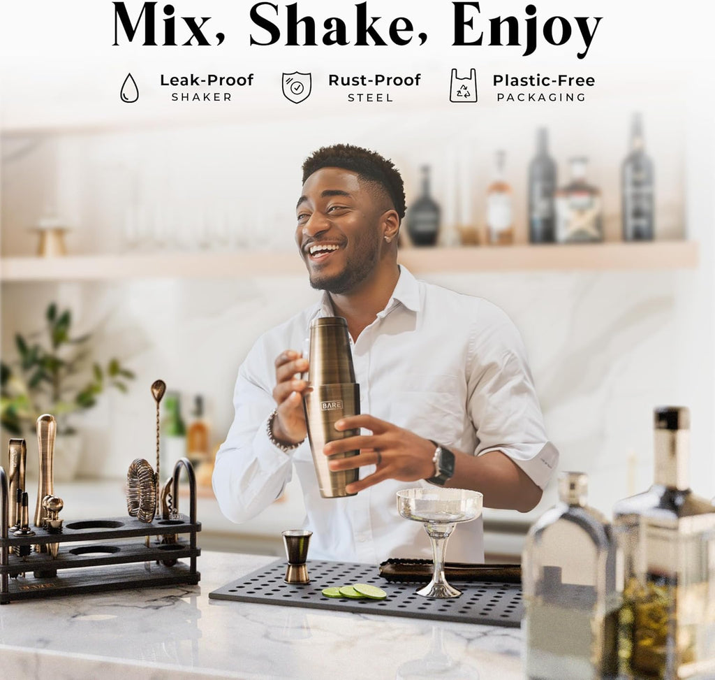 Mixology Bartender Kit Bar Set | 14-Piece Cocktail Shaker Set | Martini Barware Mixing Tools Bartending | 35 Recipe - Set of 14