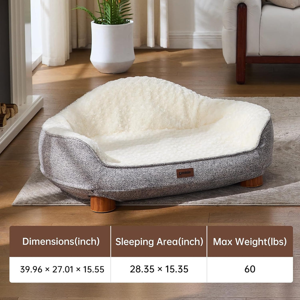 45D Orthopedic Memory Foam Dog Bed Sofa - One-Piece Molded Foam Pet Couch with Non-Slip Bottom, Suitable for Small