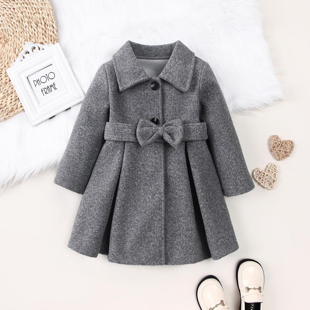 Baby Girl Clothes Jacket Coat Long Sleeve Solid Color Buttons Dress Coat Fall Winter Outfit