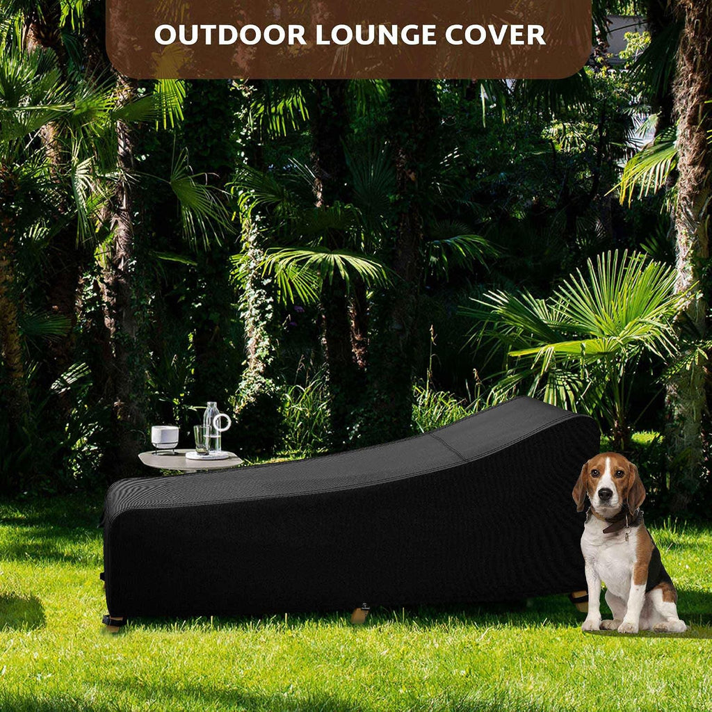 Outdoor Chaise Lounge Chair Cover 86 x 36 x 32 inch, 1 Pack | Waterproof, 600D, Heavy Duty, Black, Patio Furniture