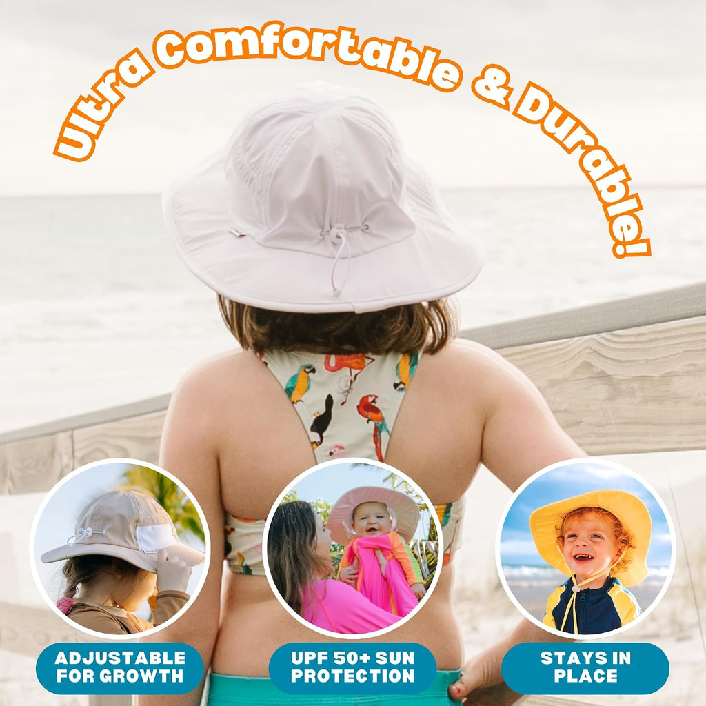 UPF 50 Kids' Wide Brim Sun Hat, Sun Protection Hat - Baby & Toddler