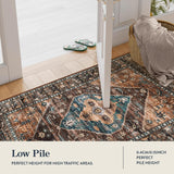 Washable Living Room Area Rug - 3x5 Non-Slip Ultra-Thin Rugs for Entryway, Throw Small Stain Resista