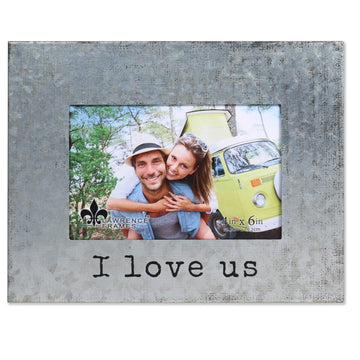 4x6 Galvanized Metal Picture Frame - I Love Us