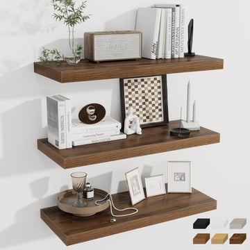 12 Deep Floating Shelves for Wall | 30W x 12D Large Floating Shelves | 3 Pack Storage Space Wall Mount Shelf Bathroom