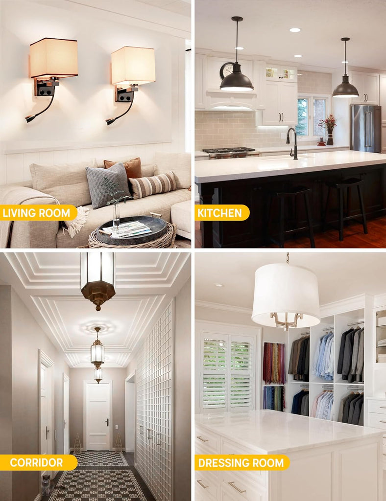 LED Light Bulbs, 25W Bright White 5000K, A21 E26, 4pcs