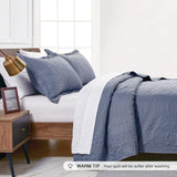 Love's cabin Quilts for Queen Bed Blue Bedspreads - Soft Bed Summer Lightweight Bedspread Comforter