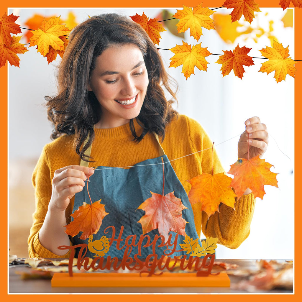 Happy Thanksgiving Decorations, Fall Metal Table Sign