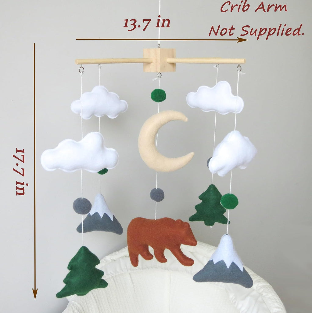 Woodland Mobile for Crib Bear Baby Mobile for Crib Woodland Crib Mobile for Boys Girls Forest Baby Nursery Mobile