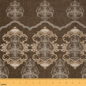 Jacquard Damask Fabric by The Yard Brown Upholstery Fabric for Chairs 3 Yard Luxury Royal Brown Jacquard DIY