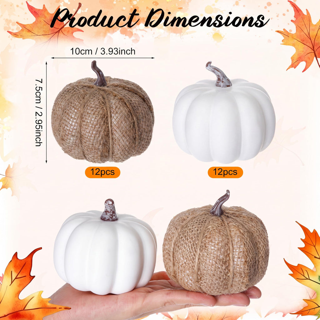 24 Pack Artificial Pumpkins Foam Pumpkin 4 Inch