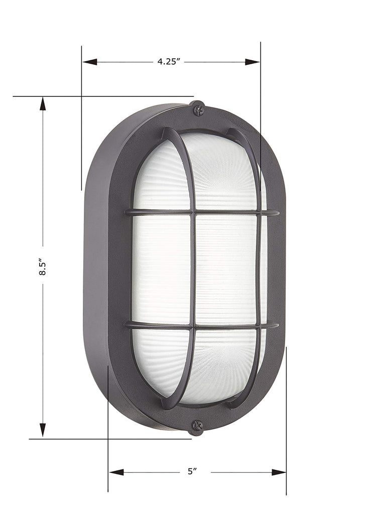 2 Pack LED Bulkhead Light, Outdoor Bulkhead LED Wall Light, Dimmable, 6W Replace 60W, 450 Lumen 3000K Daylight White