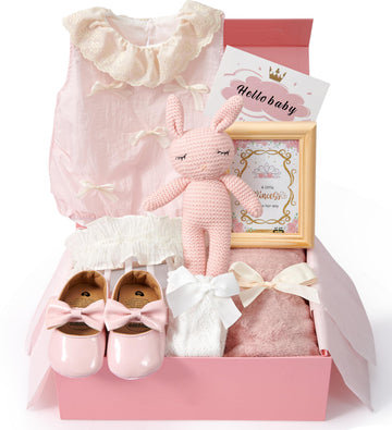 Newborn Baby Girl Gifts New Born Cloths Baby Shower Gift with Bodysuit Cloth Soft