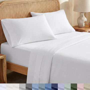 Sheet Set - Soft 100% Organic Cotton Sheets with Deep Pockets, Crisp Percale, Breathable and Durable Bedding