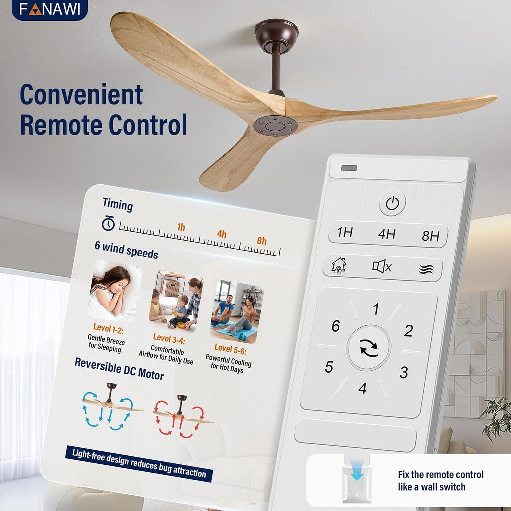 Inspired Maverick Style 60" wood ceiling fan, Oil Rubbed Bronze
