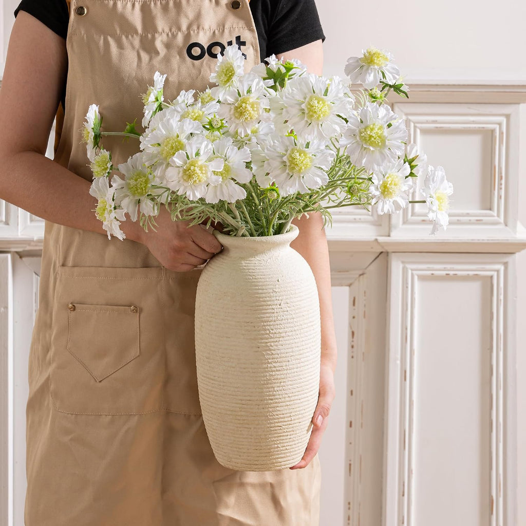 Ceramic Flower Vase, 12.5" Large Rustic Farmhouse Vases Home Decor Tall Pottery Decorative Pampas Vase