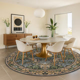 Washable Boho Round Rugs 8ft