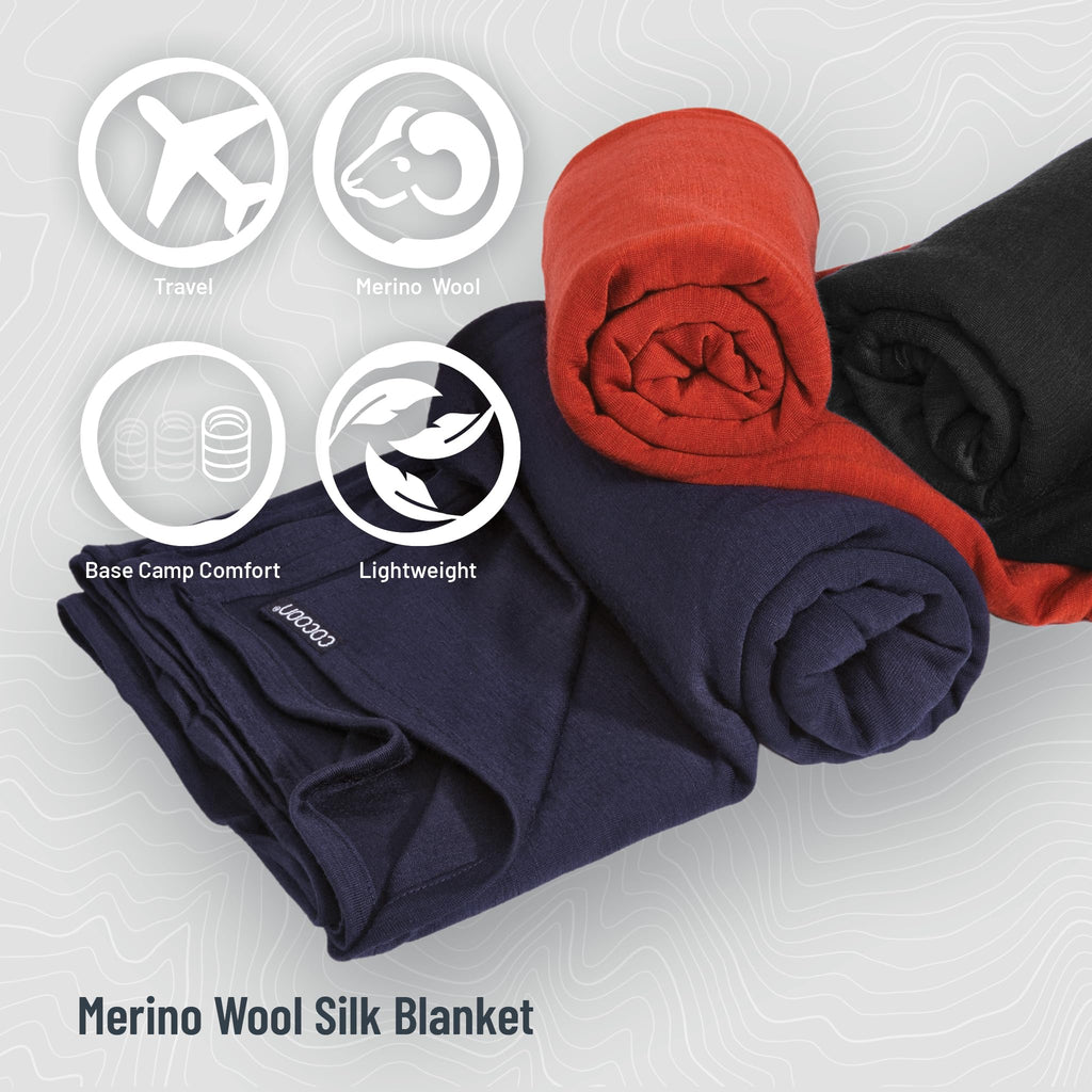 Merino Wool/Silk Travel Blanket - Graphite