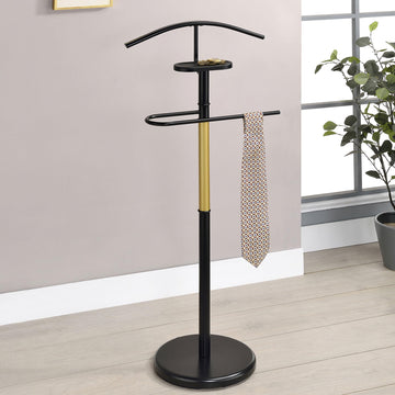 Luca Valet Stand - Metal Freestanding Suit Rack and Clothes Organizer with Clothing Bar, Trouser/Tie Holder &