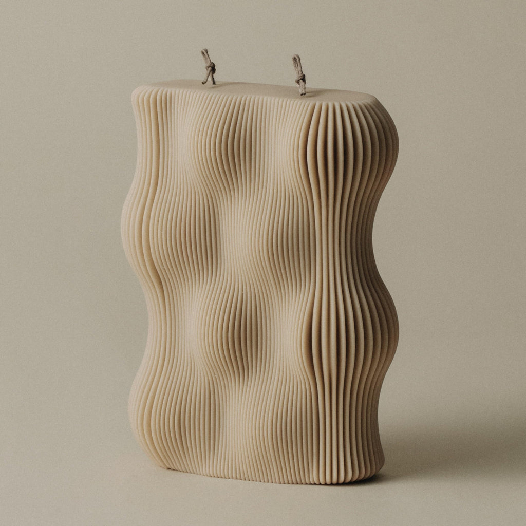 Wavy Candle - Scented Soy Wax Elegant Aesthetic Candle Housewarming Gift Home Decor Idea Sandstone