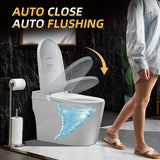 Smart Toilet,Auto Open & Close,Foot Sensor Operation,Auto Flush,Heated Seat,Tankless One Piece Elongated Toilet,T-0099