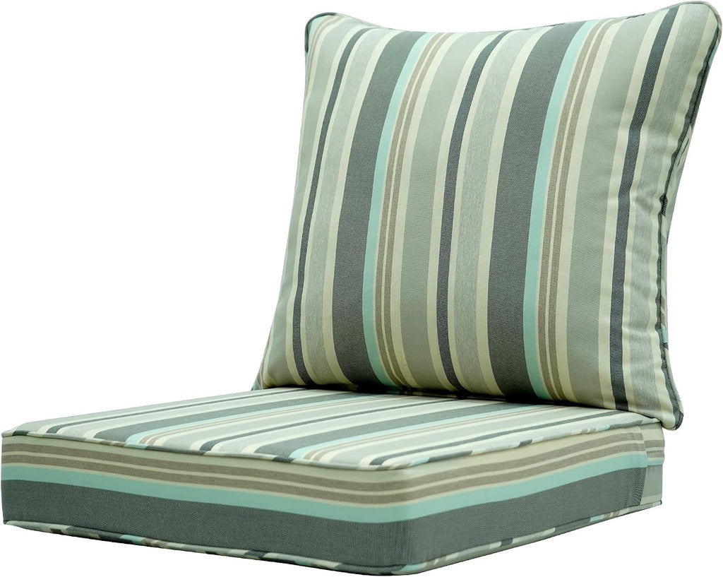 Deep Seat Patio Cushions Set 24 x 24 Inch,Olefin Fabric Outdoor Seat Cushion,Patio Furniture Cushions with Removable