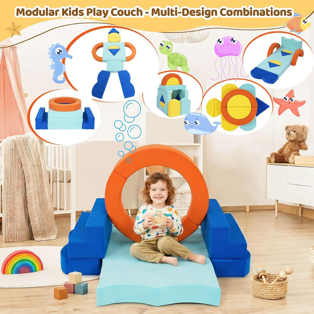 Piece Modular Kids Play Couch, Convertible Toddler Playroom Sofa