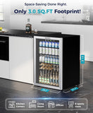 4.5 Cu.ft Beverage Refrigerator and Cooler, 145 Can Mini fridge with Glass Door 