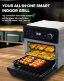 2026 Air Fryer Oven & Grill Comb, Plug-in Powered Grill Plate for True Char Flavor & Marks, 2-Layer Glass Door, Cooler