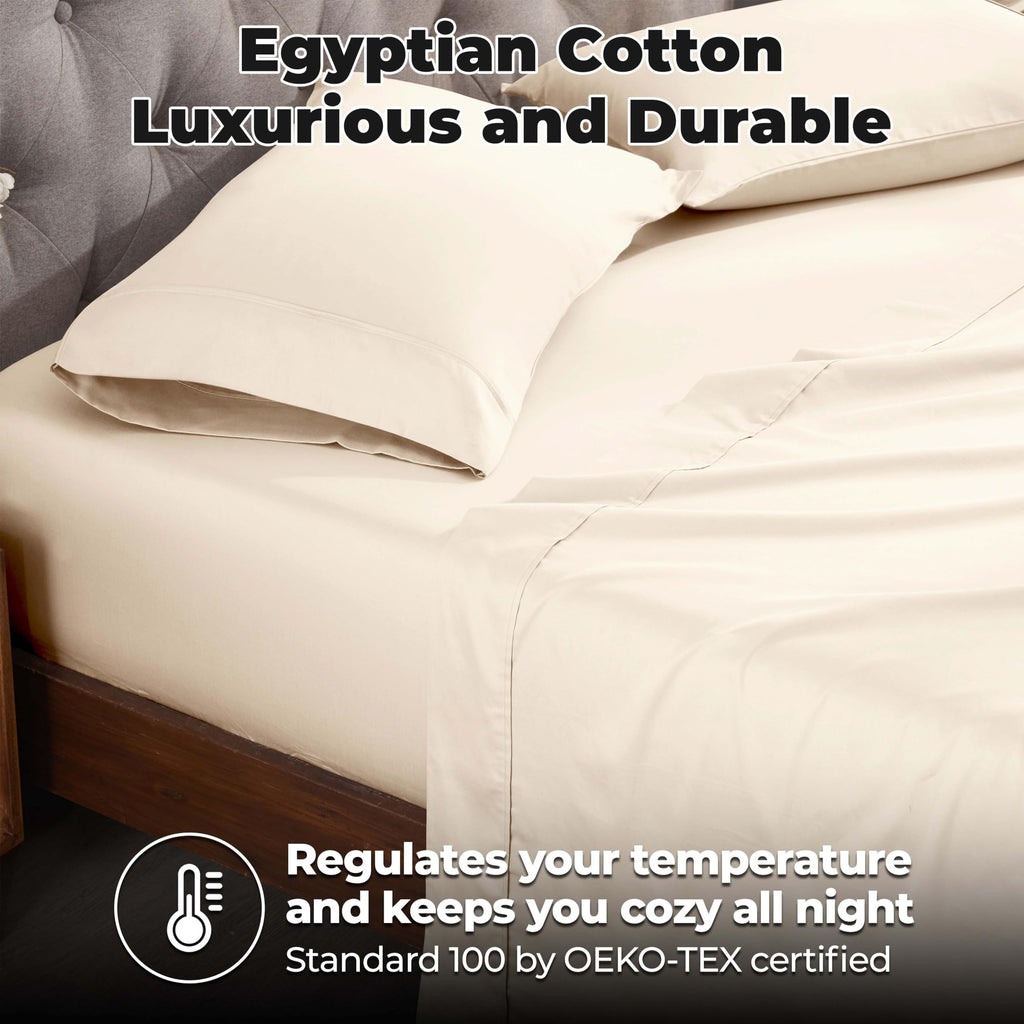 Egyptian Cotton 300 Thread Count Pillowcases, Pillow Cases, Modern, Solid Classic Pillow Case Cover, Ultra-Soft