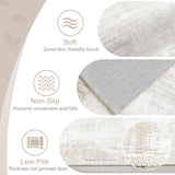 Area Rugs 6x9 Living Room: Washable Rug Modern Abstract Large Rug Soft Non Slip Neutral Rugs Stain Resistant Indoor