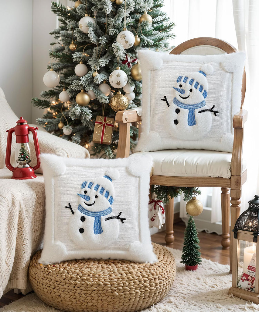 Faux Fur Christmas Pillow Covers 20x20 Set of 2