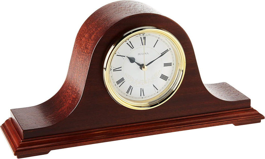 Bulova B1929 Bulova Annette I Chiming Mantel Clock, Model B1929 - Classic Mahogany Finish - Westminster Melody on the Hour - Battery...