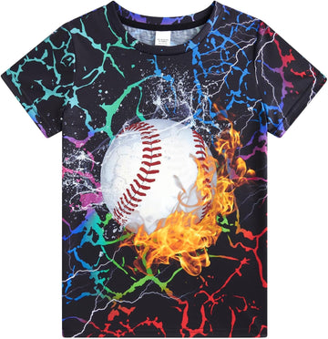 Boys T-Shirts Kids Neon 3D Graphic Tees