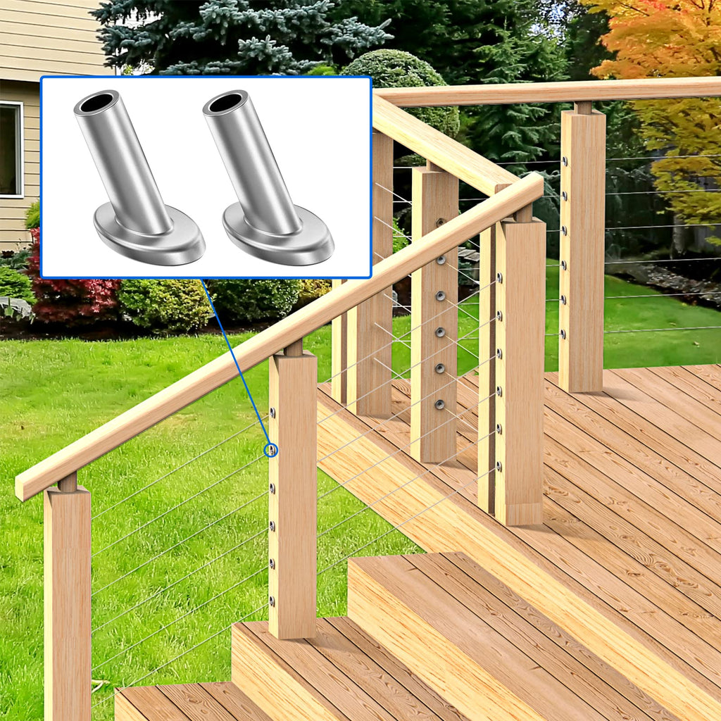 80Pack 25°-35° 1/8" Cable Railing Angle Protector Sleeves