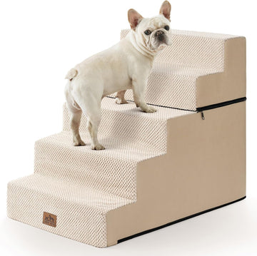 Dog Stairs for Small Dogs, 5 Step Pet Stairs for Beds & Couches