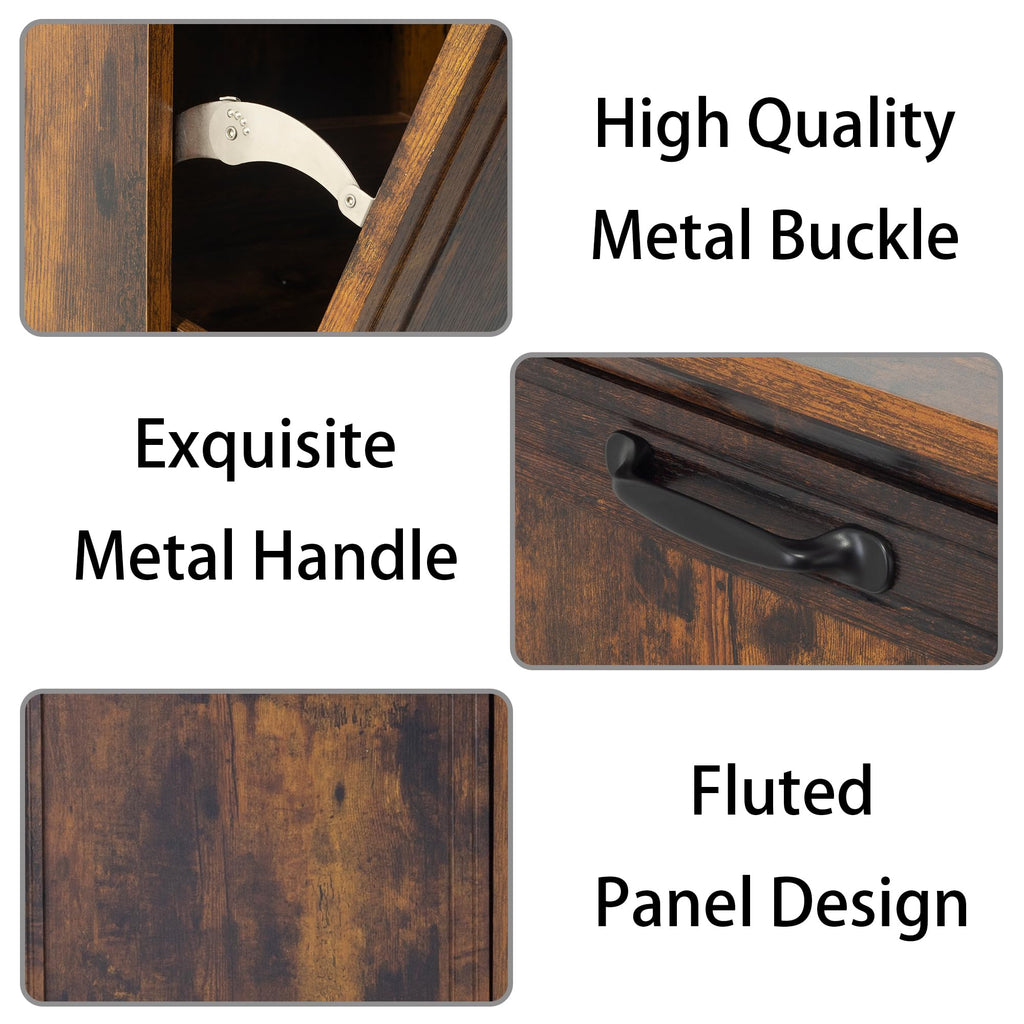 13 Gallons Tilt Out Trash Cabinet, Rustic Brown