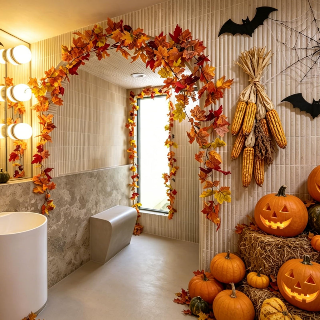 4 Pack Fall Leaf Garland, Total 23.6 Ft Artificial Fall Maple Leaves Autumn Vines Garland Thanksgiving Decor