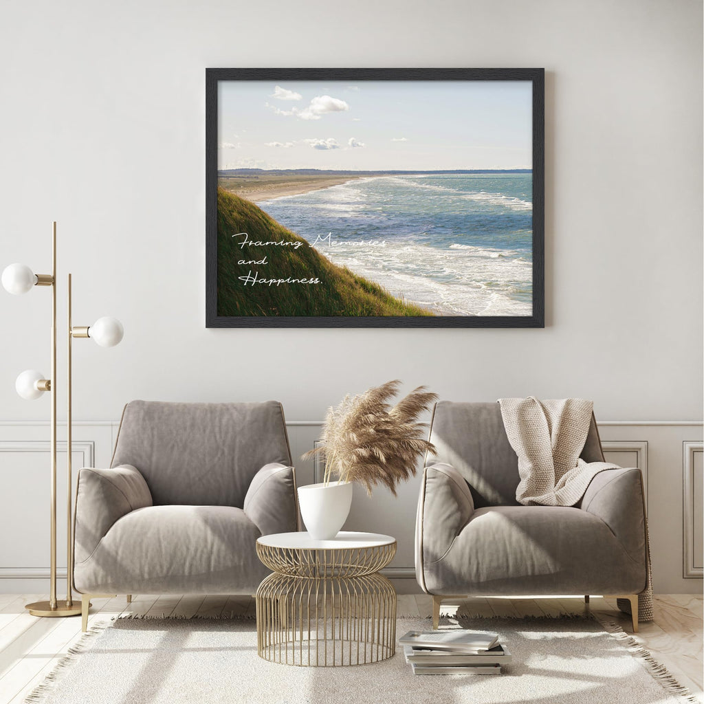 36x48 Solid Wood Picture Frame, Wall Mount, Black Woodgrain, 1 Pack